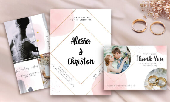 Featured Watercolor Wedding Templates from Pixlr