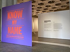 Entrance to the Know my Name exhibition at the NGA November 2020.