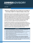 Digital Therapeutics for Prevention, Management, and Treatment in Behavioral Health