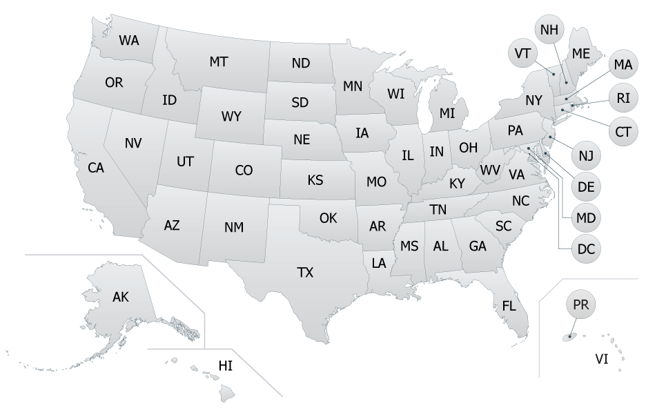 Map of the United States