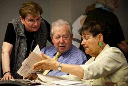 People viewing documents