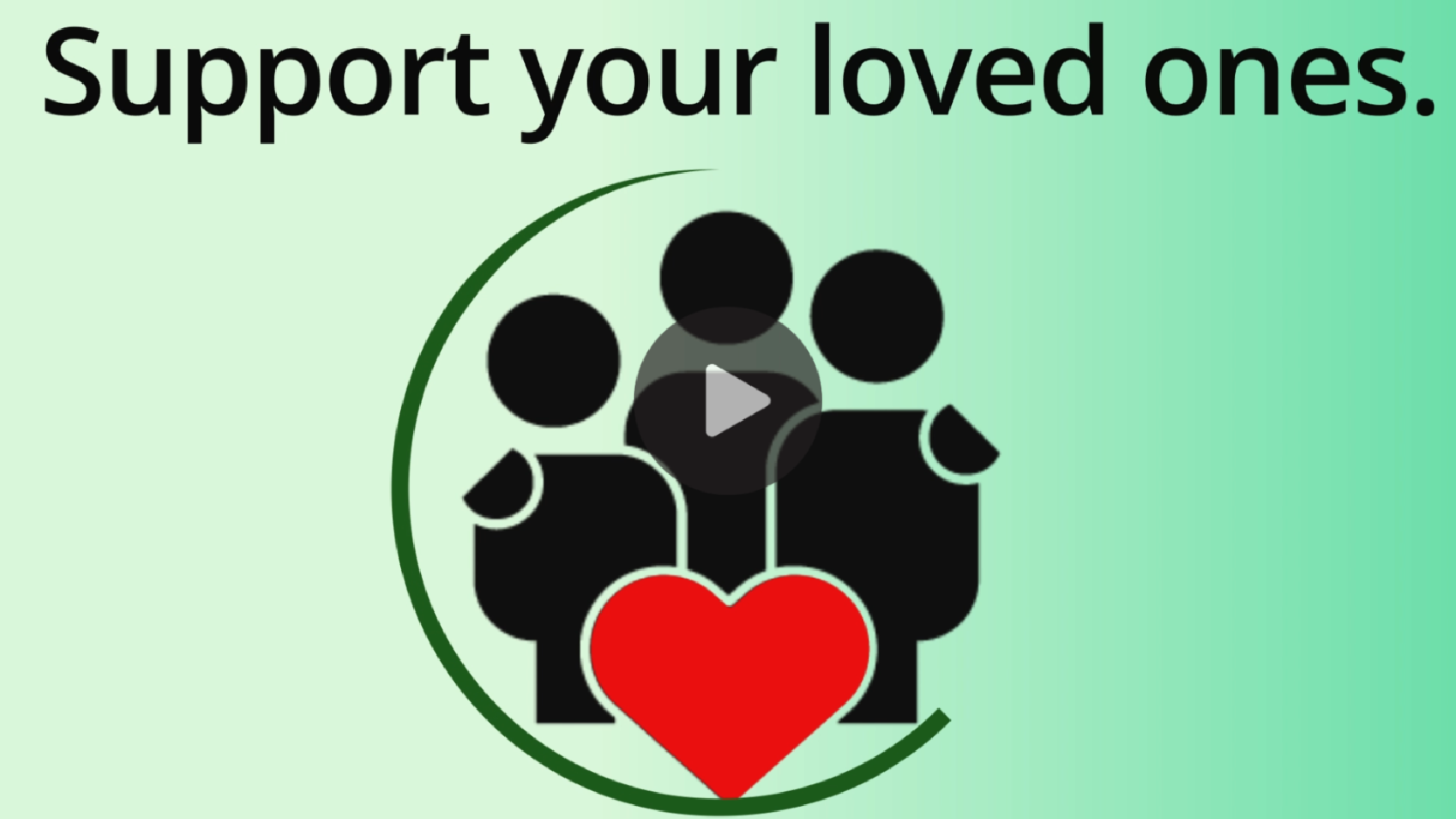 Animation. First screen: There are four Icons of three people and a red heart encircled by a partial outlined circle. The animated text reads, “Support your loved ones.” Second Screen: Animated text reads, “Know the signs of mental health concerns in children and youth.” Third screen appears. Animated text reads, “They might be sleeping too much, talking about fears or worries, having frequent tantrums.” Fourth screen appears. Animated text reads, “They could be, withdrawing from friends, doing poorly in school, having difficulty making friends.” Fifth screen appears. Animated text reads, “They may be, engaging in self-harm behaviors, losing interest in things that they used to enjoy, talking about suicide.” Sixth screen appears. Animated text reads, “Learn more Mental Health Awareness Month. www.samhsa.gov”