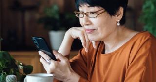 Woman looking at phone