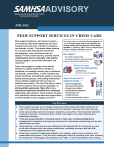 Advisory: Peer Support Services in Crisis Care