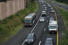 bus on shoulder