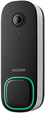 ecobee Smart Video Doorbell Camera (Wired) - with Industry Leading HD Camera, Smart Security, Night Vision, Pe