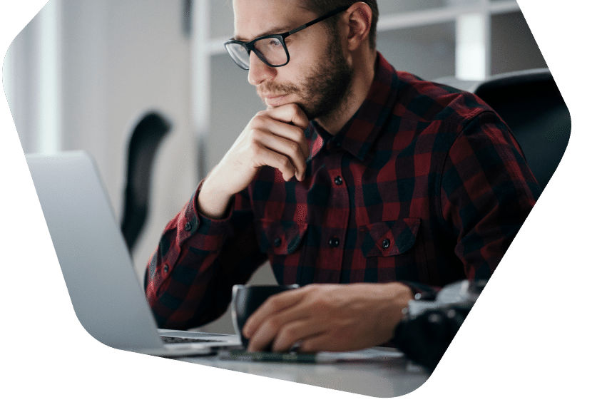 Young man working on his laptop