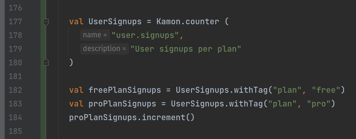 Create custom metrics using the Kamon Telemetry metrics API