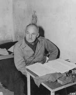 Defendant Julius Streicher in his prison cell.