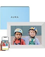 Aura Carver HD Smart Digital Picture Frame 10.1 Inch WiFi Cloud Digital Photo Frame, Free Unlimited Storage, Send Photos from Anywhere – Sea Salt