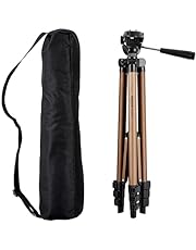 Amazon Basics 50-inch Lightweight Camera Mount Tripod Stand With Bag, Black/Brown