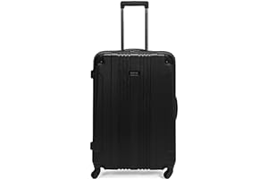 Kenneth Cole REACTION Out of Bounds Lightweight Hardshell 4-Wheel Spinner Luggage, Midnight Black, 28-Inch Checked