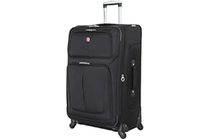 SwissGear Sion Softside Expandable Roller Luggage, Black, Checked-Large 29-Inch