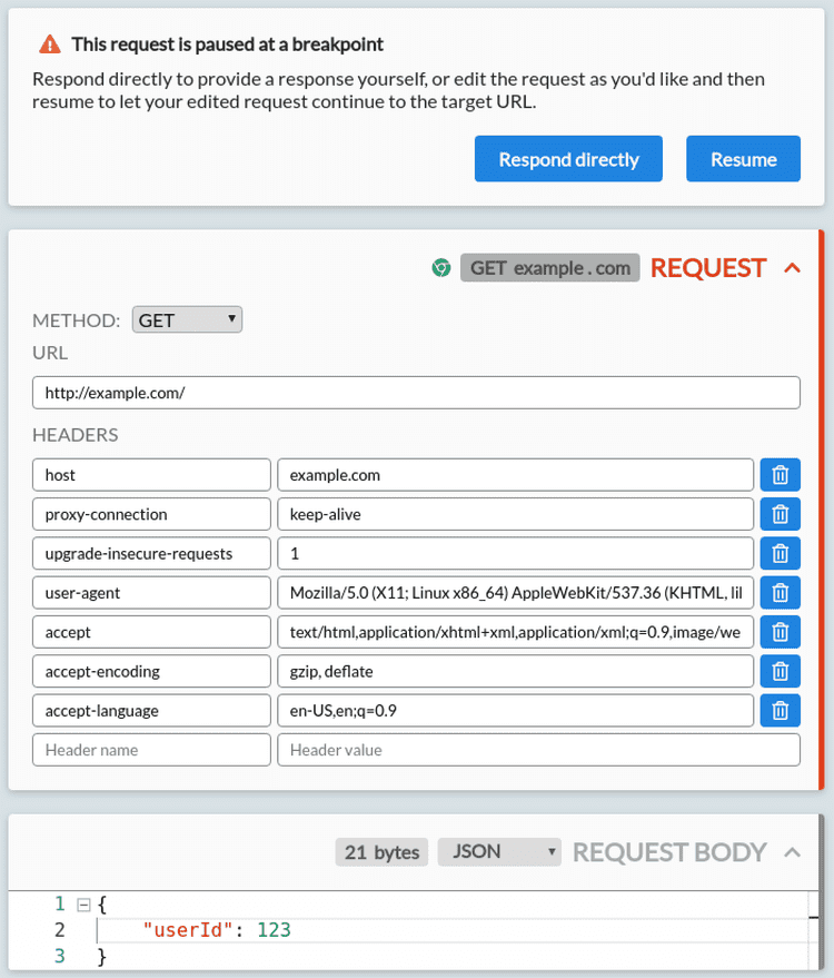 HTTP debugging with breakpoints on live traffic