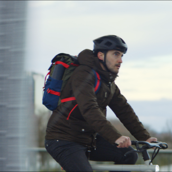 Man riding a bicycle