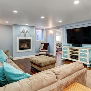 Basement living room interior