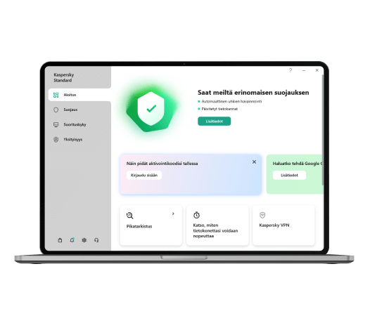 Kaspersky Standard käyttöliittymä