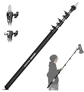 NEEWER 7.9ft/240cm Air Cushion Boom Pole, 4 Section Telescopic Foldable Portable Boom with 1/4" 3...