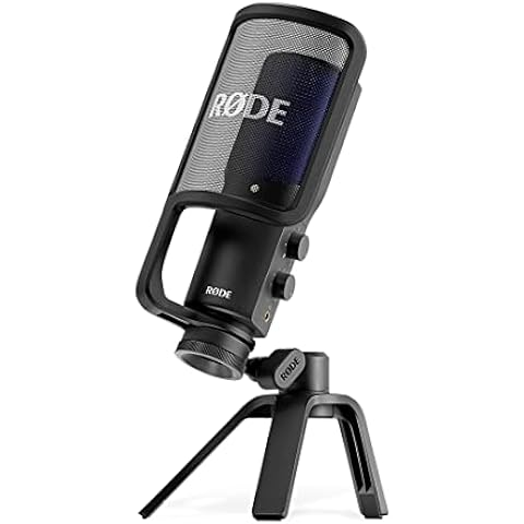 RØDE NT-USB+ Professional-Grade USB Condenser Microphone For Recording Studio Quality Audio Directly To A Computer Or Mobile Device, Black