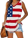 American Flag Tank Tops for Women Tops July Fourth Outfit Independence Day M