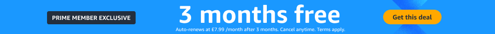 3 months free. Auto-renews at £7.99/month after 3 months. Cancel anytime. Terms apply.