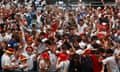 England fans in London celebrated wildly as Jude Bellingham's stoppage-time goal brought England back from the brink of elimination 