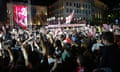 The Georgia football team received a heroes' welcome upon arriving in Tbilisi, Georgia, from the European Championships