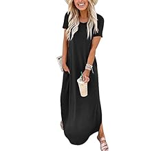 ANRABESS Women's Casual Loose Short Sleeve Long Dress