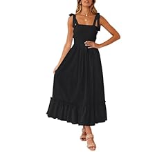 ZESICA Women's Spaghetti Strap Maxi Square Neck Dress