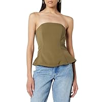 The Drop Women's Alejandra Strapless Corset Top, Capers Olive, 3X, Plus Size