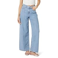 The Drop Women's Alba Wide-Leg Relaxed Denim, Light Indigo, 29