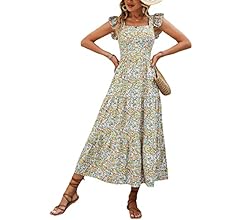 MakeMeChic Women's Tiered A Line Long Dress