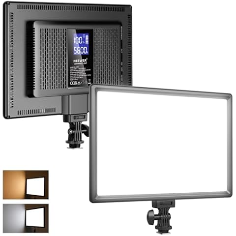 NEEWER 192 LED Video Light Panel, 20W Ultra Thin Bi Color Dimmable DSLR Camera Soft Light with 8000mAh Built in Lithium Battery, 3200-5600K CRI97+ for Photography Video Recording Live Streaming