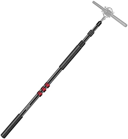 NEEWER NW-7000 Microphone Boom Arm, 3 Section Extendable Handheld Mic Arm with 3/8" & 3/8" to 5/8" Screw Adapter, 3ft to 8ft Adjustable Length,Auxiliary