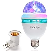 YouOKLight E26 Disco Light Bulb, Rotating RGB disco ball light, LED Strobe Bulb disco lights, rotating magic ball light, for 