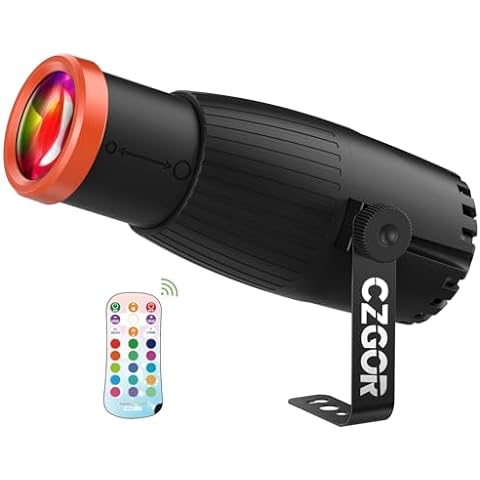 Pinspot Light, Czgor Manual Focus Disco Ball Spotlight, 18W RGBW 4 in 1 LED Pinspot...