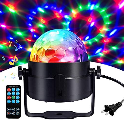 Disco Ball Disco Lights-COIDEA Party Sound Activated Storbe Light With Remote Control DJ Lighting,Led 3W RGB Light Bal, Dance lightshow for Home Room Parties Kids Birthday Wedding Show Club Pub