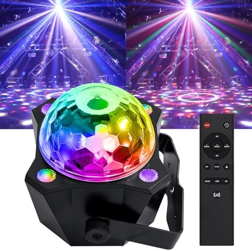 Buclhoz Disco Ball Party Lights Sound Activated LED Colorful DJ Strobe light for Indoor Room Dance Parties Birthday Rave Home Club Karaoke Outdoor Stage Show Wedding Halloween Christmas Decorations