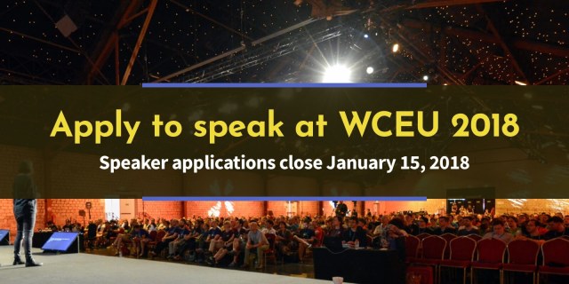 Apply to speak at WCEU 2018