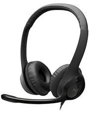 Logitech H390 Wired Headset for PC/Laptop, Stereo Headphones with Noise Cancelling Microphone, USB-A, in-Line Controls for Video Meetings, Music, Gaming and Beyond - Black