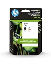 HP 67 Black/Tri-color Ink Cartridges (2 Pack) | Works with HP DeskJet 1255, 2700, 4100 Series, HP ENVY 6000, 6400 Series | Eligible for Instant Ink | 3YP29AN