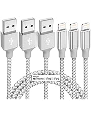 iPhone Charger 3 Pack 10 ft Apple MFi Certified Lightning Nylon Braided Cable Fast Charging Cord Compatible with iPhone 13 12 11 Pro Max XR XS X 8 7 6 Plus SE iPad and More