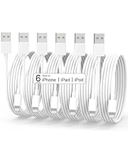 iPhone Charger [Apple MFi Certified] 6Pack(3/3/6/6/6/10FT) Long Lightning Cable Fast Charging iPhone Charger Cord Compatible iPhone 14/13/12/11 Pro Max/XS MAX/XR/XS/X/8/7/6 Plus iPad AirPods(White)