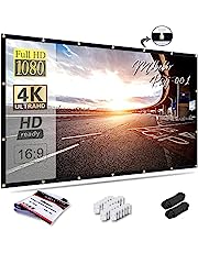 Mdbebbron 120 inch Projection Screen 16:9 Foldable Anti-Crease Portable Projector Movies Screens for Home Theater Outdoor Indoor Support Double Sided Projection