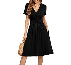 WEACZZY Women's Short Sleeve V-Neck Casual Dress