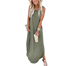 ANRABESS Women's Sleeveless Loose Maxi Sundress