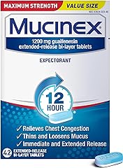 Mucinex 12 Hour Maximum Strength 1200 mg Guaifenesin Extended-Release Tablets for Excess Mucus Relief, Expectorant Aids Exces