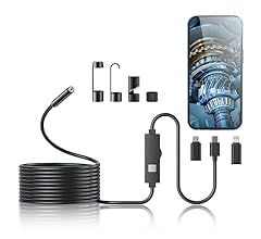 Endoscope Camera with Light, 1920P HD Borescope Tools with 8 Adjustable LED Lights, Endoscope with 16.4ft Semi-Rigid snake …
