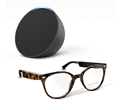 Amazon Echo Frames (3rd Gen) + Echo Pop | Smart Glasses with Alexa | Cat Eye frames in Brown Tortoise with prescription rea…