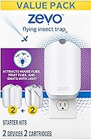 Zevo Flying Insect Trap, Fly Trap, Fruit Fly Trap (2 Plug-in Bases + 2 Refill Cartridges)